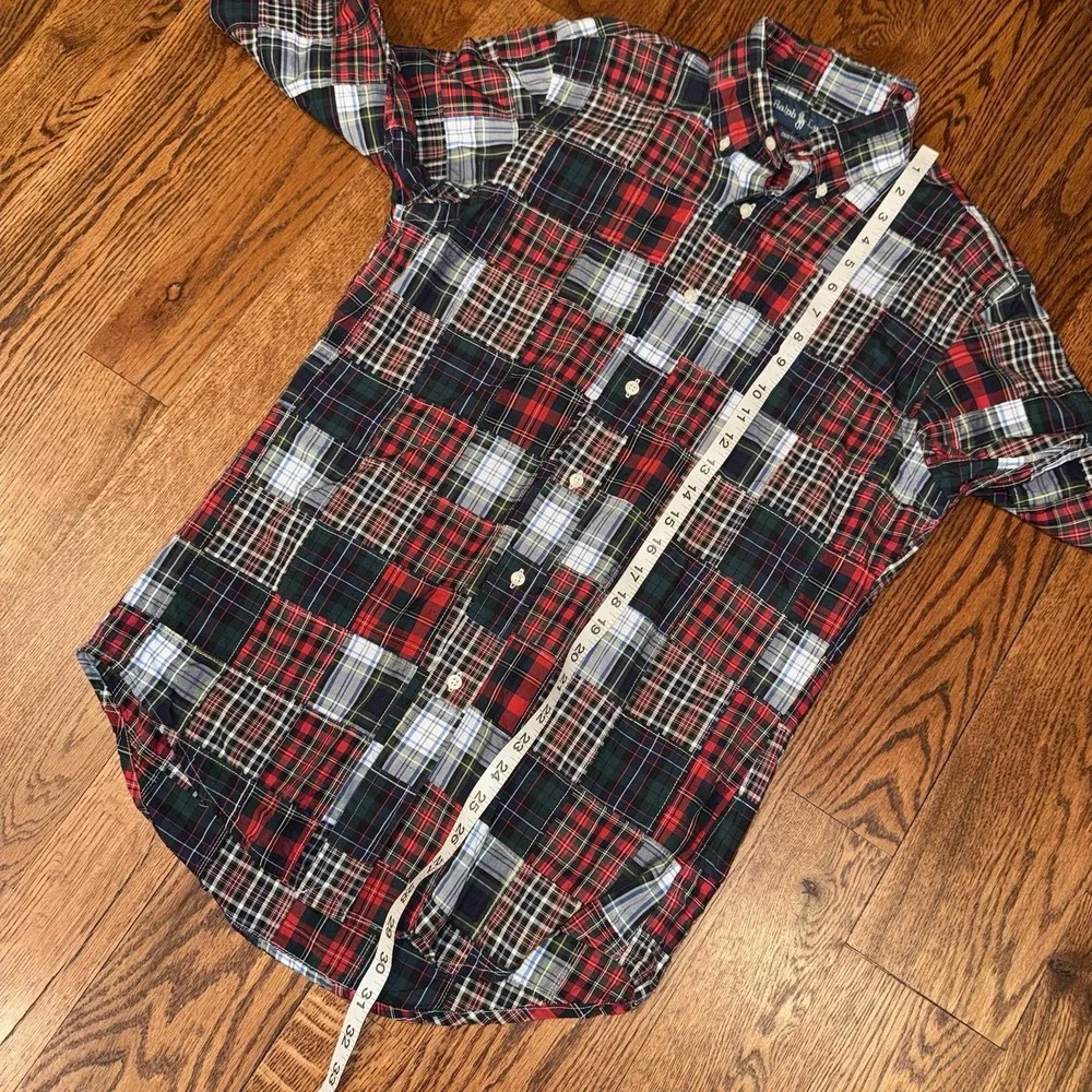 Polo Ralph Lauren Madras Patchwork Long Sleeve Button Down Oxford Shirt Men's‎ S